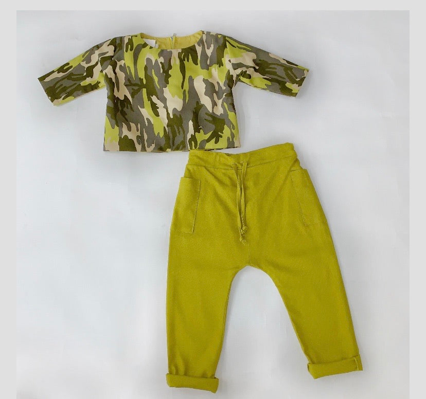 Mustard Linen harem pants