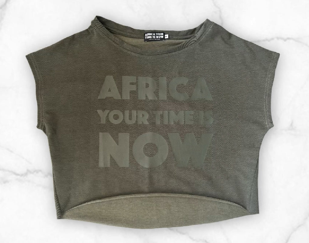 Military Green Guiga Crop Top