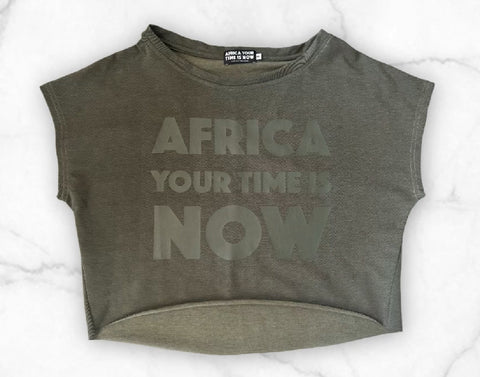 Military Green Guiga Crop Top