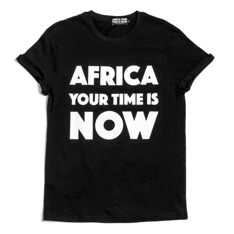 AFRICA your time is NOW adult t-shirt (black)