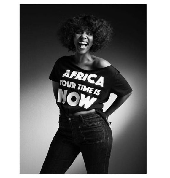 Africa your time is NOW adult t-shirt (black customized)