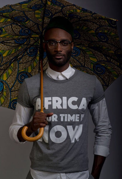 AFRICA your time is NOW adult t-shirt (grey melange)