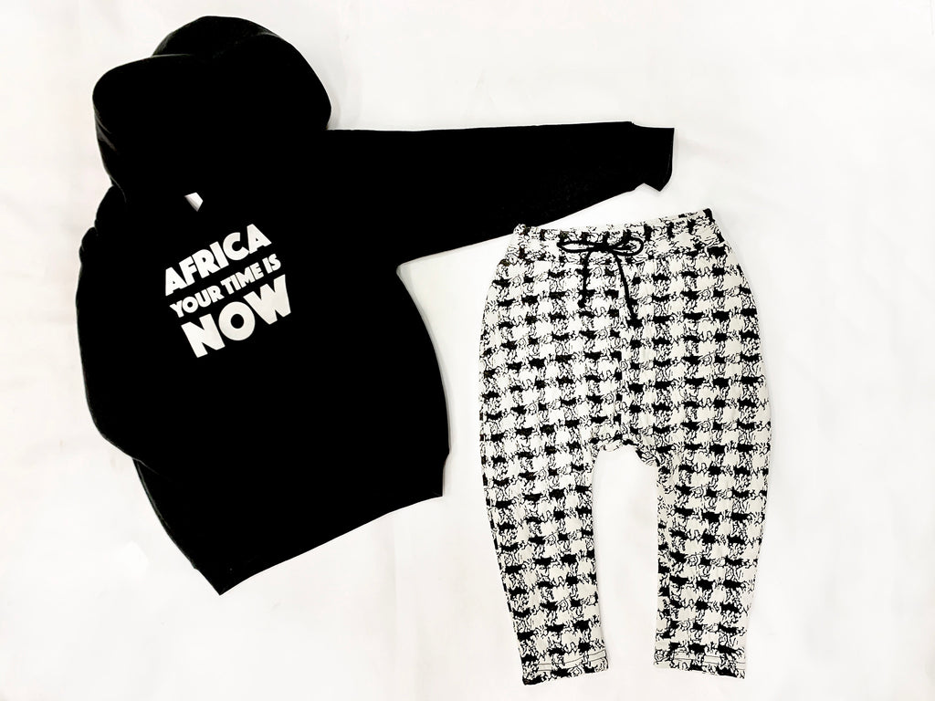 Black “Africa Your Time Is Now” kids Hoodie