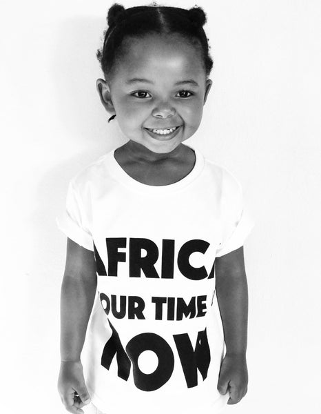 AFRICA your time is NOW kids' t-shirt (white)