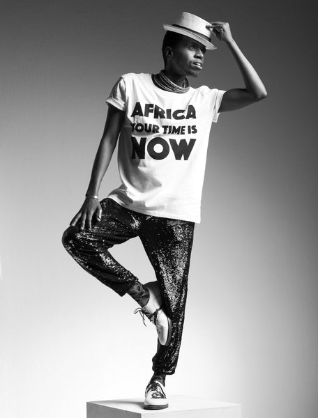 AFRICA your time is NOW adult t-shirt (white)